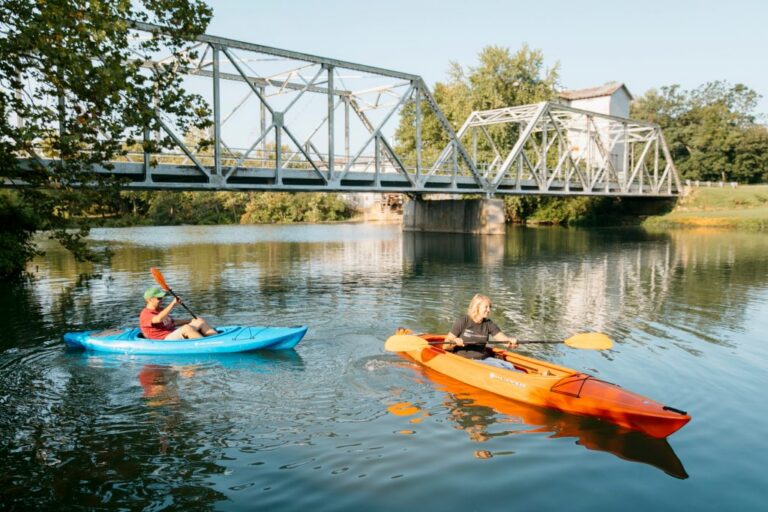 Kayakers on the Finley River in Ozark, Missouri