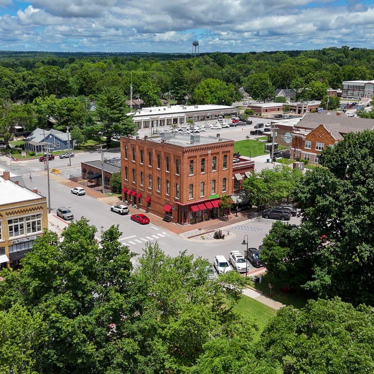 Building visible from the square in Ozark, Missouri