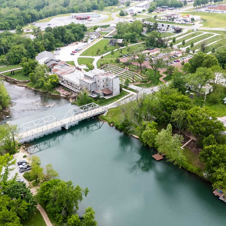 Finley River, Finley Farms, and The Mill in Ozark, Missouri